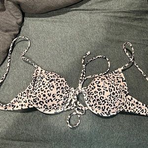 purple cheetah swim top